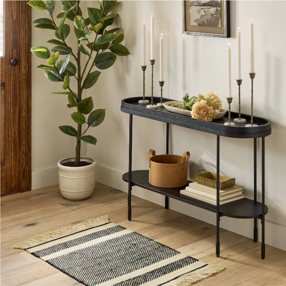 Hearth & Hand Magnolia 3pc Taper Marble and Brass Candle Holder Set
